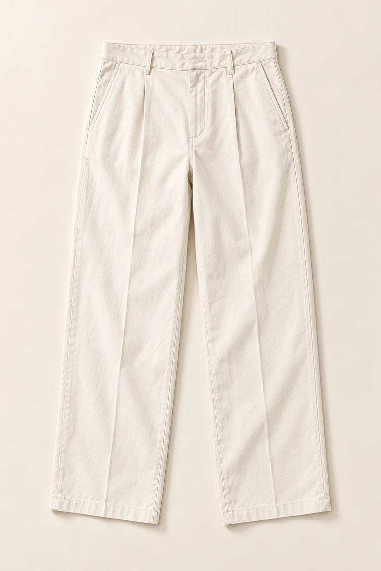 Cotton wide-leg trousers